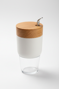 Glass-bottom + wooden-head sipper